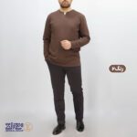 بلوز مردانه یقه کوبایی پنبه کشی ماراتن