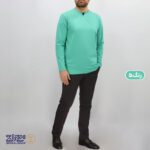 بلوز مردانه یقه کوبایی پنبه کشی ماراتن