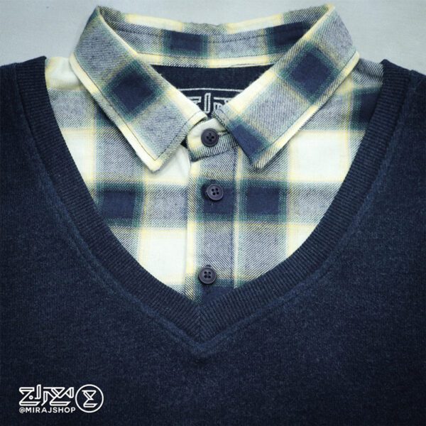 بلوز مردانه پنبه سلانیک یقه پیراهنی