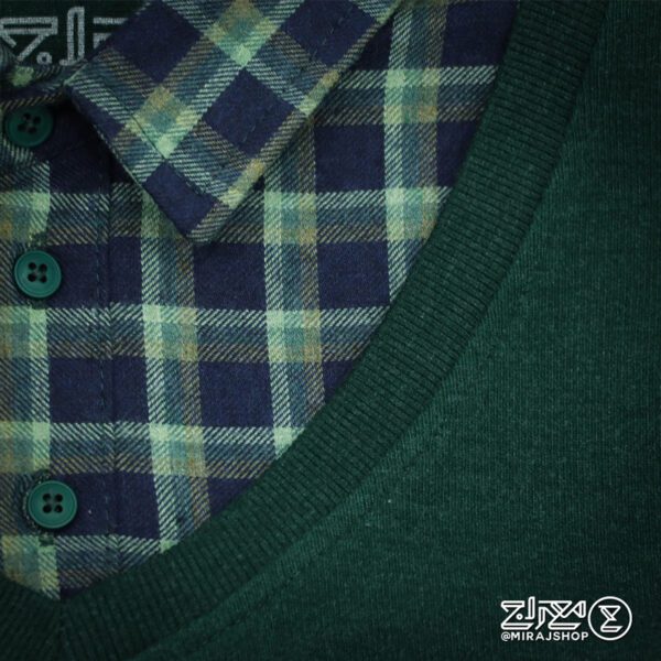 بلوز مردانه پنبه سلانیک یقه پیراهنی
