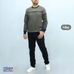 بلوز مردانه پنبه ژاکارد یقه گرد