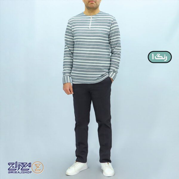 بلوز مردانه پنبه رینگر نیم‌ زیپ