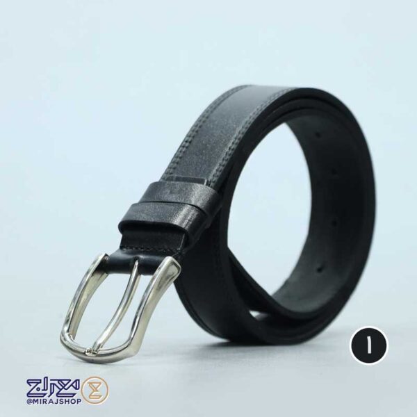 کمربند مردانه چرم طبیعی زبانه دار چکاوک - Image 3