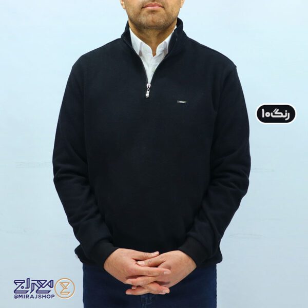 بلوز مردانه پنبه سلانیک نیم زیپ