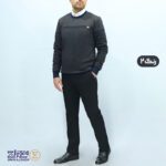 بلوز مردانه پنبه ژاکارد یقه گرد