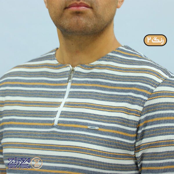 بلوز مردانه پنبه رینگر نیم‌ زیپ