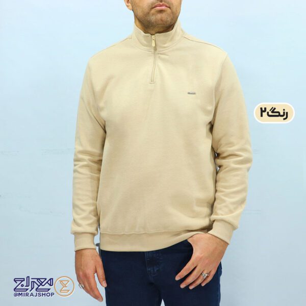 بلوز مردانه پنبه سلانیک نیم زیپ
