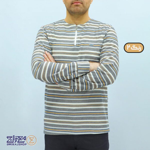 بلوز مردانه پنبه رینگر نیم‌ زیپ