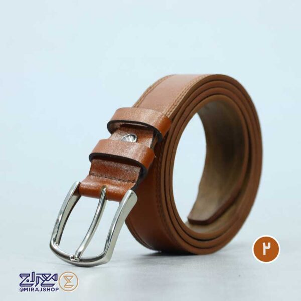 کمربند مردانه چرم طبیعی زبانه دار چکاوک - Image 10