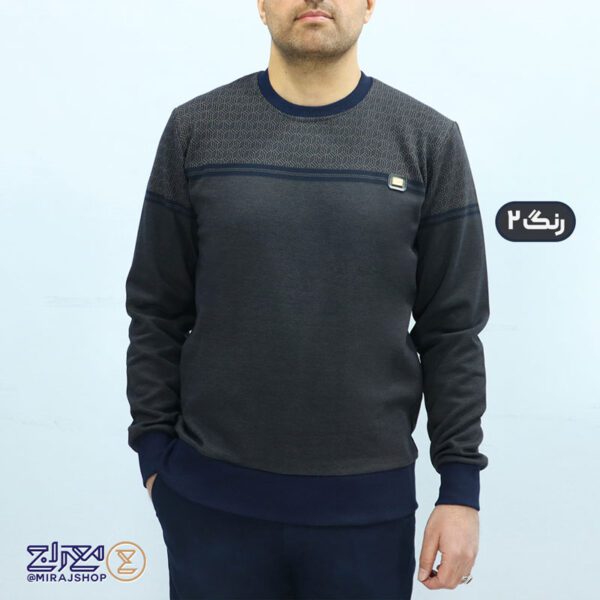 بلوز مردانه پنبه ژاکارد یقه گرد - Image 16