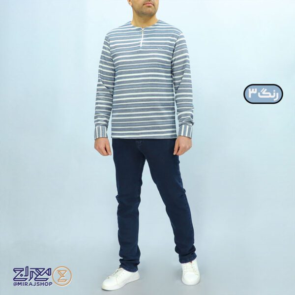 بلوز مردانه پنبه رینگر نیم‌ زیپ