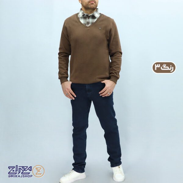 بلوز مردانه پنبه سلانیک یقه پیراهنی