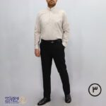 پیراهن مردانه پنبه کنفی بافت اسلپ یقه دیپلمات