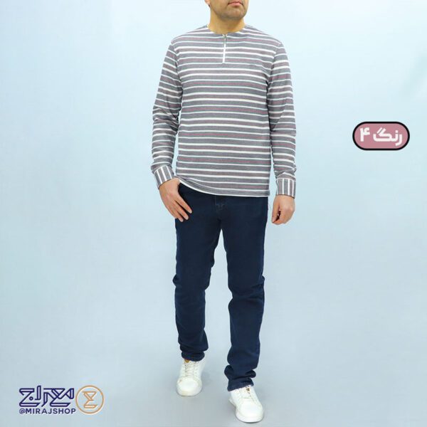 بلوز مردانه پنبه رینگر نیم‌ زیپ