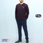 بلوز مردانه پنبه ژاکارد یقه گرد