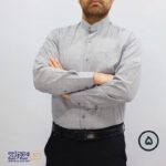 پیراهن مردانه پنبه کنفی بافت اسلپ یقه دیپلمات