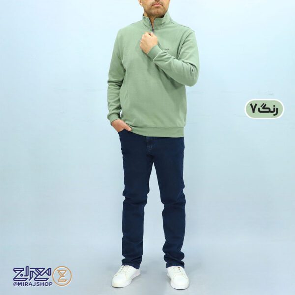 بلوز مردانه پنبه سلانیک نیم زیپ