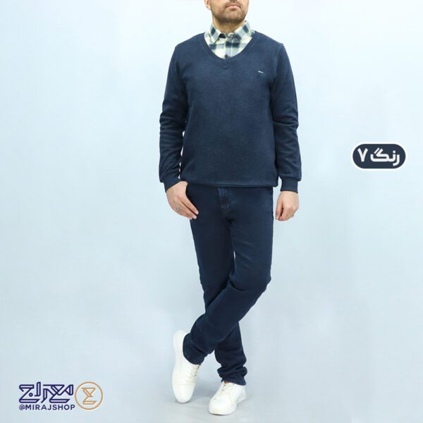 بلوز مردانه پنبه سلانیک یقه پیراهنی