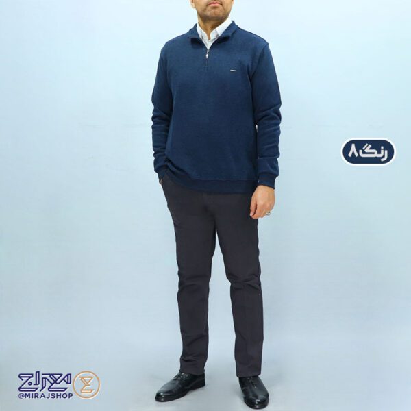 بلوز مردانه پنبه سلانیک نیم زیپ