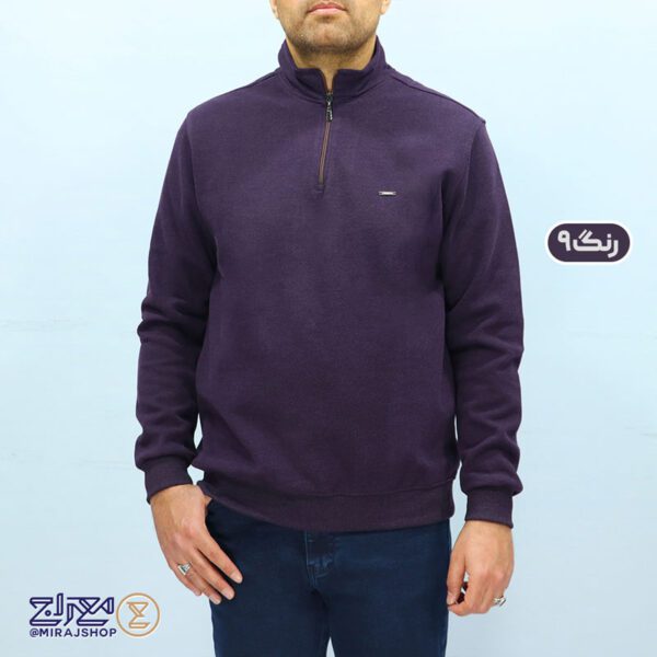 بلوز مردانه پنبه سلانیک نیم زیپ