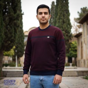 بلوز مردانه پنبه ژاکارد یقه گرد