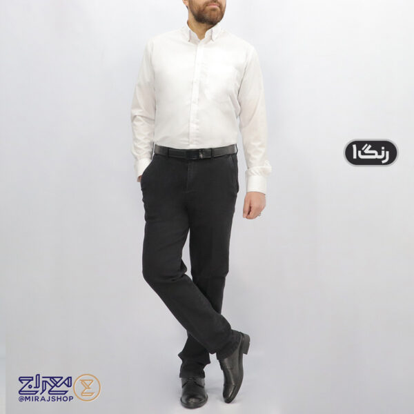 شلوار مردانه جین پنبه کشی جیب کراس