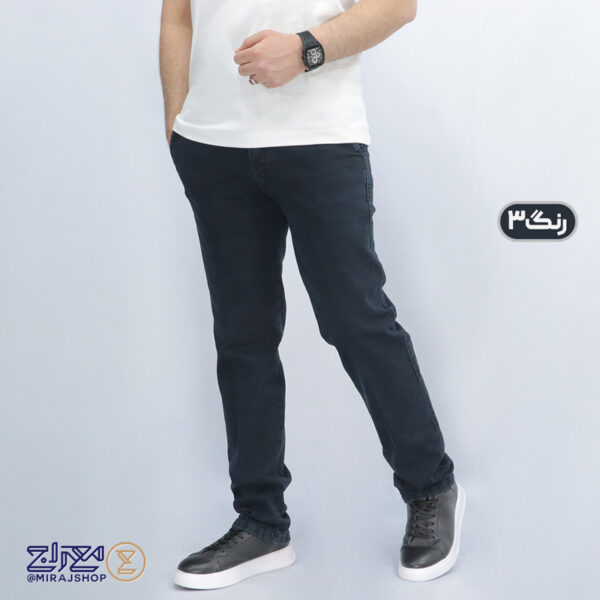 شلوار مردانه جین پنبه کشی جیب کراس