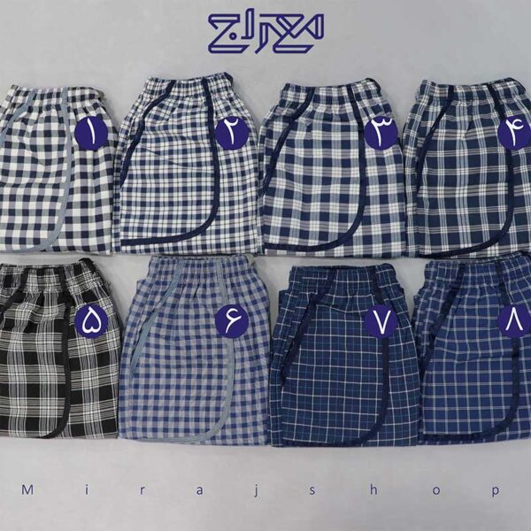 شلوار کتان خانگی 4 خانه