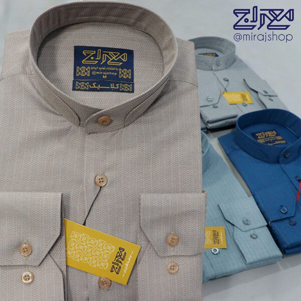 پیراهن تترون یقه دیپلمات دوبل