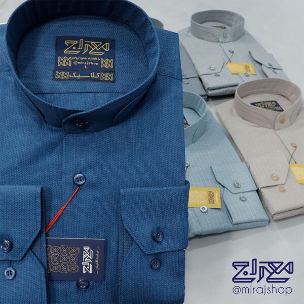 پیراهن تترون یقه دیپلمات دوبل