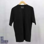 تیشرت پنبه مشکی یقه گرد آستین کوتاه
