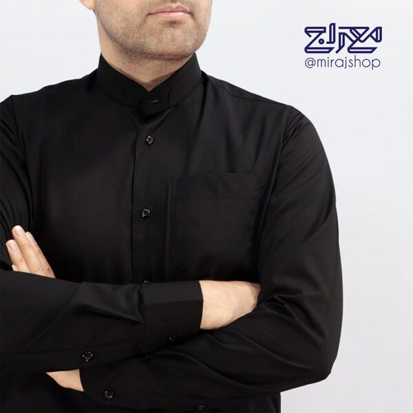 پیراهن مشکی یقه دیپلمات