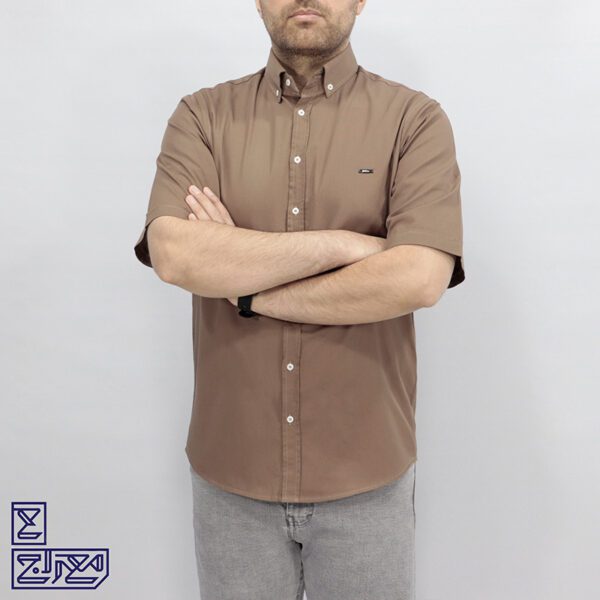 پیراهن کتان آستین کوتاه