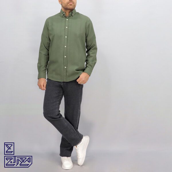 پیراهن پنبه ژاکارد راه راه