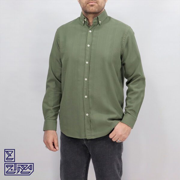 پیراهن پنبه ژاکارد راه راه