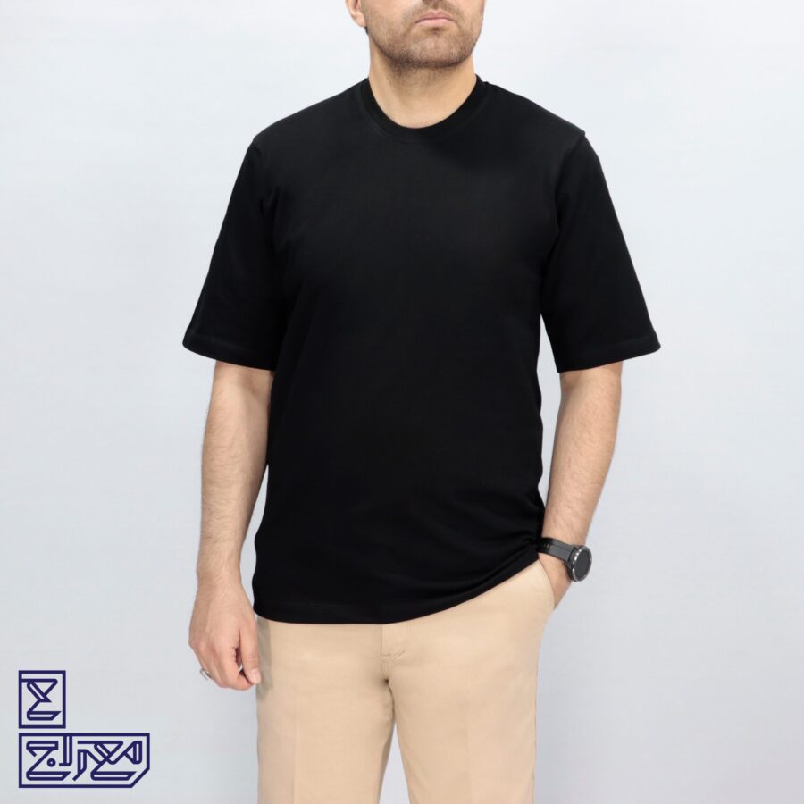 _MG_9436 تیشرت پنبه مشکی یقه گرد آستین کوتاه