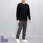 بلوز پنبه مشکی یقه گرد
