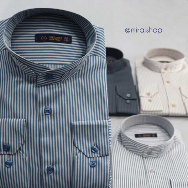 پیراهن خطی یقه دیپلمات