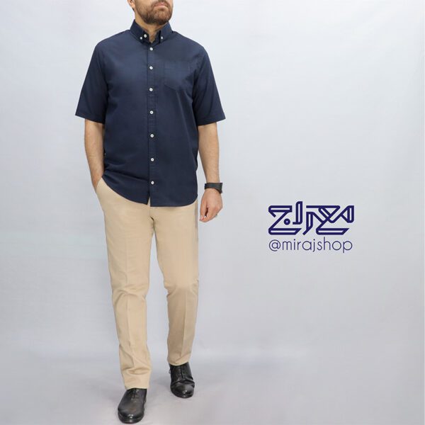 پیراهن پنبه لینن آستین کوتاه