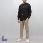پیراهن پنبه کنفی یقه فرنچ