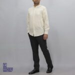 پیراهن پنبه کنفی یقه فرنچ