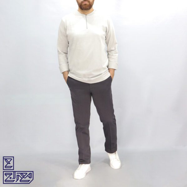 بلوز پنبه زنبوری یقه گرد نیم زیپ - Image 5