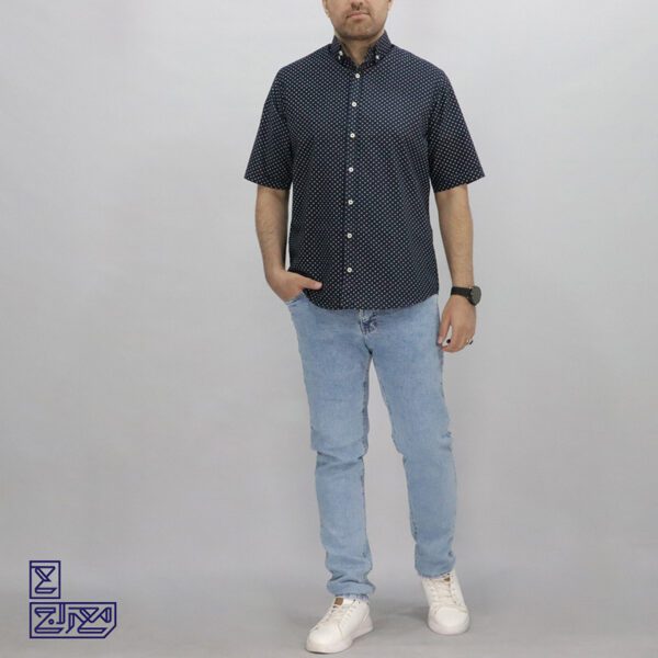 پیراهن پنبه چاپی آستین کوتاه سورنا