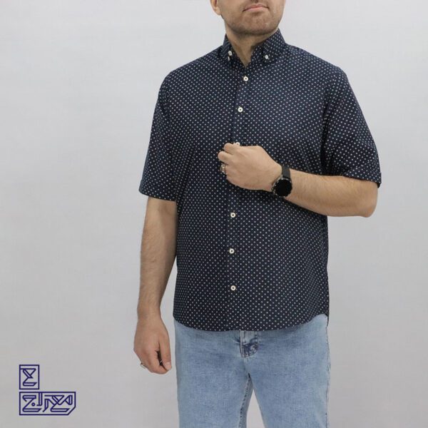پیراهن پنبه چاپی آستین کوتاه سورنا