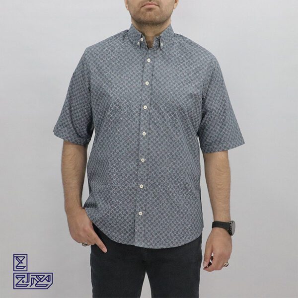 پیراهن پنبه چاپی آستین کوتاه آرمان