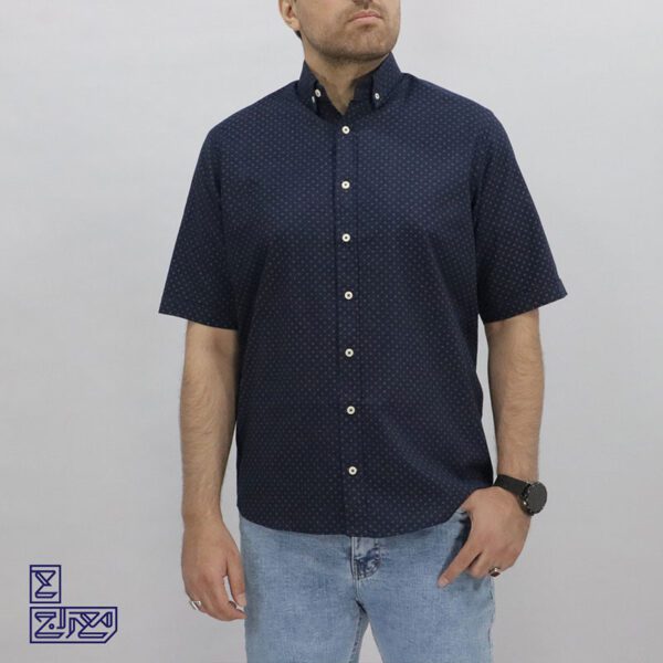 پیراهن پنبه چاپی آستین کوتاه سورنا