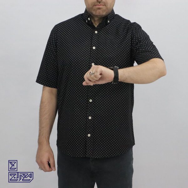 پیراهن پنبه چاپی آستین کوتاه سورنا