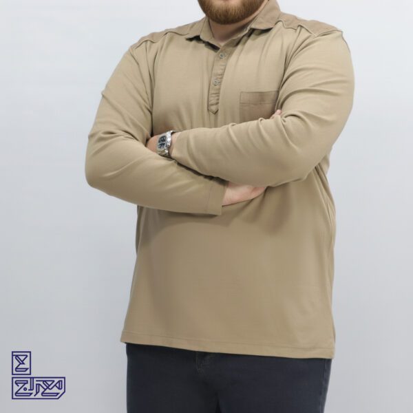 بلوز پنبه سنگ شور سایز بزرگ یقه دار