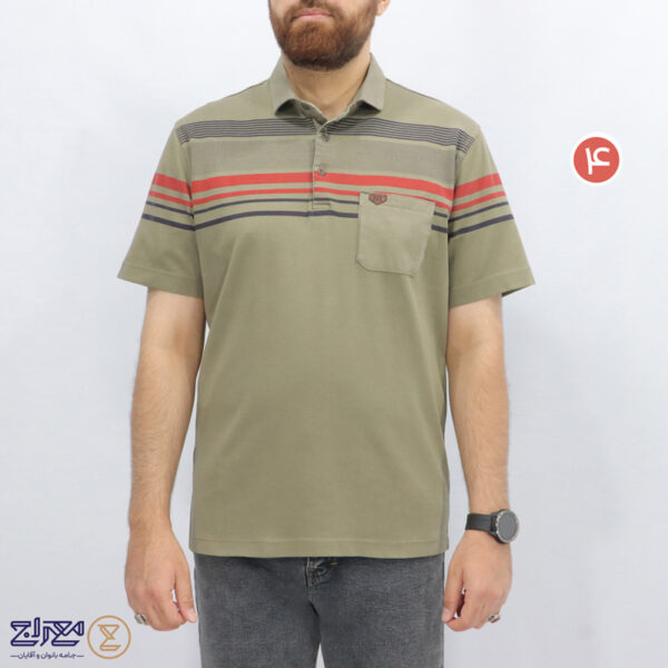 تیشرت مردانه پنبه ای آنزیم شور یقه دار