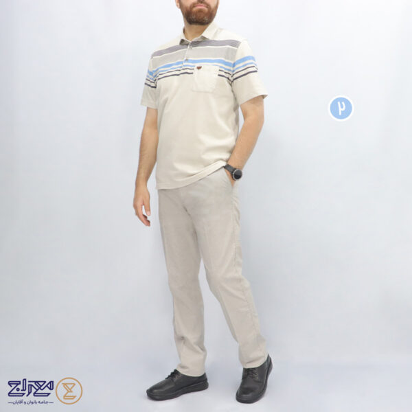 تیشرت مردانه پنبه ای آنزیم شور یقه دار